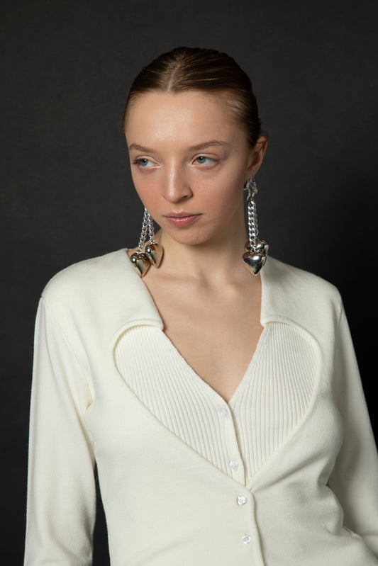 Top in maglia cuore