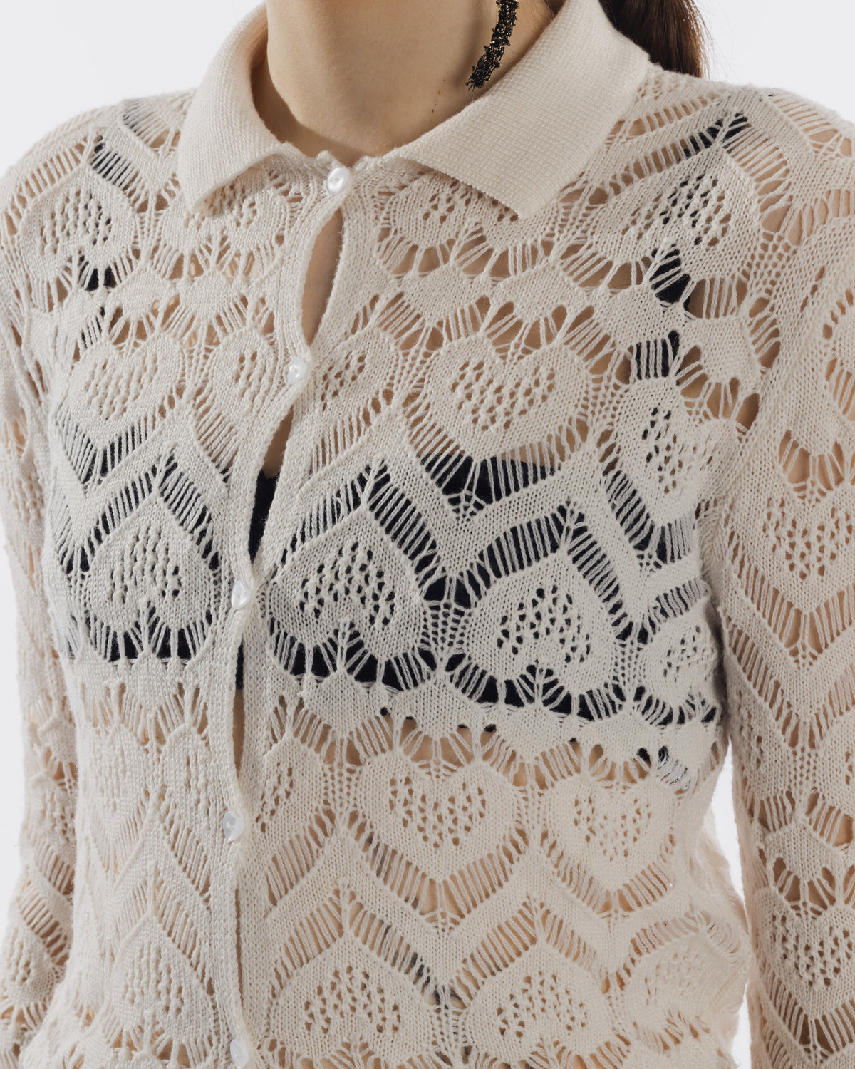 Camicia punto pizzo cuore