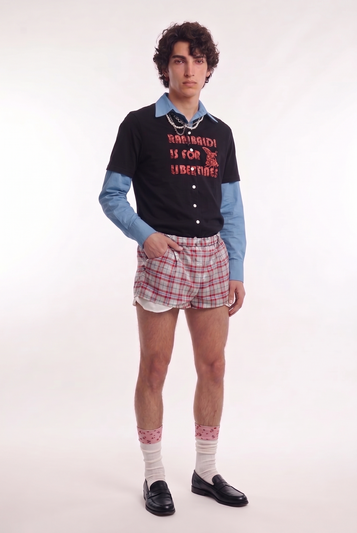 T-shirt con camicia integrata RAMBALDI IS FOR LIBERTINES