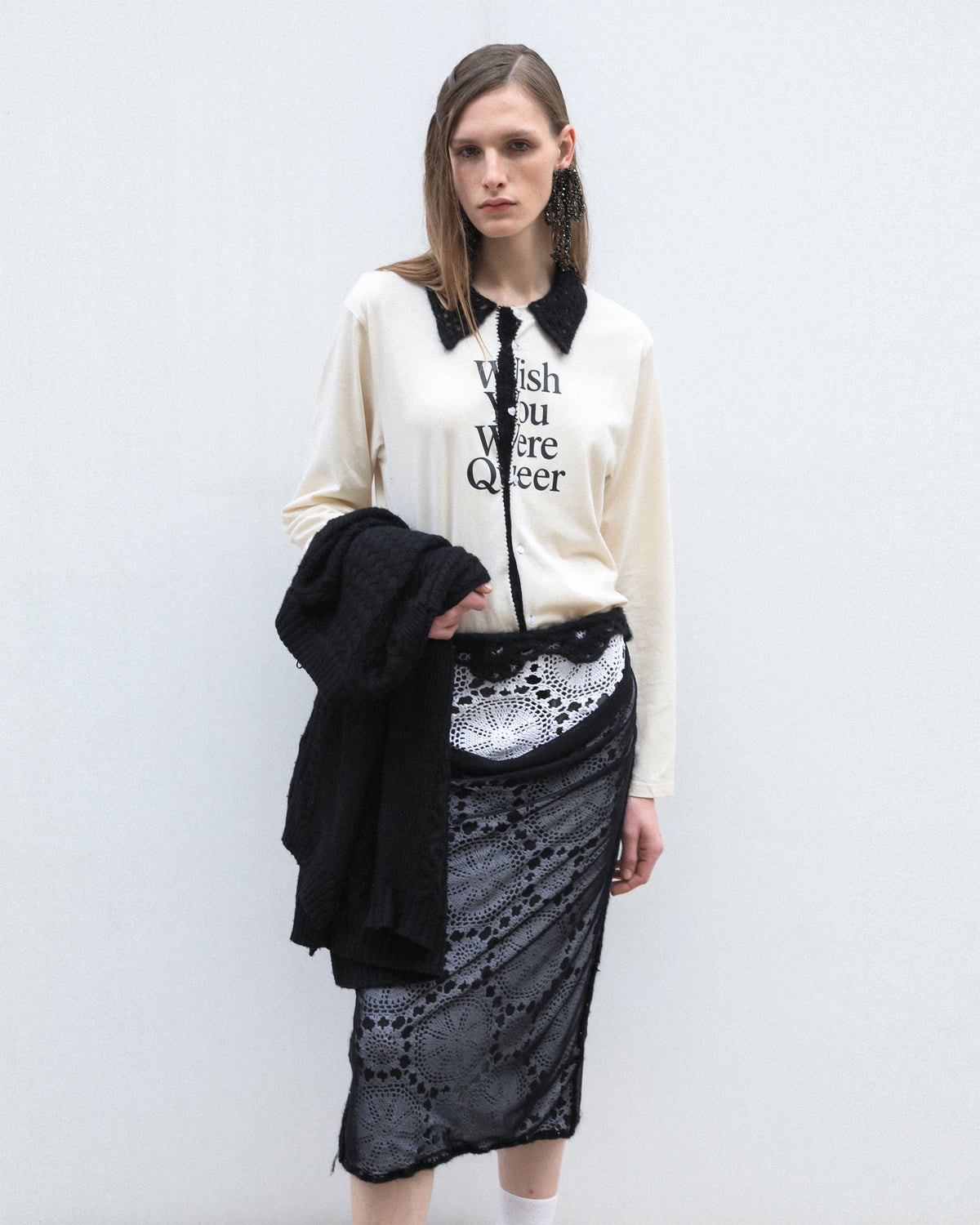 Cardigan Wish You Were Queer Crochet