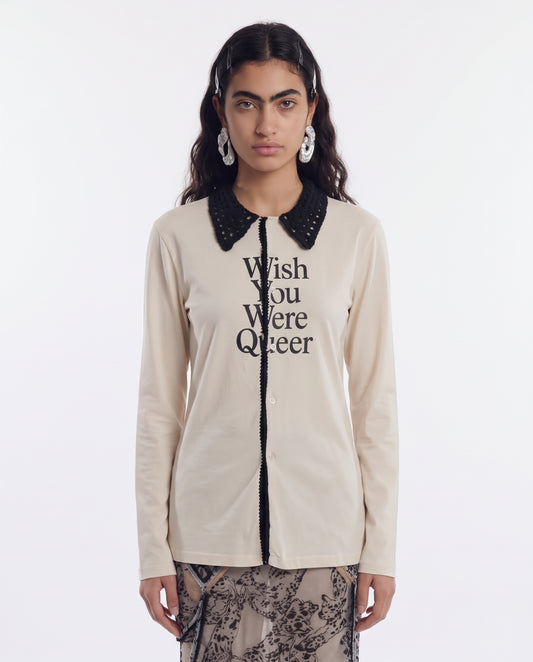 Cardigan Wish You Were Queer Crochet